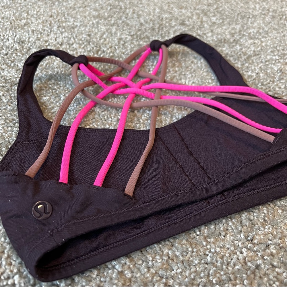 Purple Lululemon criss-cross sports bra